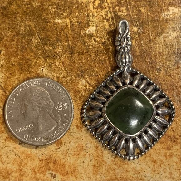 Carolyn Pollack Necklace & Pendant Set Multi Kinds of Green Stones & Shades - Picture 12 of 13